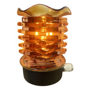 Amber Glass Plug-In Wax & Oil Warmer (Adjustable Dial)