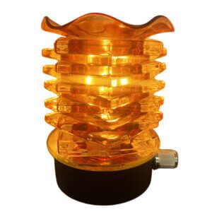 Amber Glass Plug-In Wax & Oil Warmer (Adjustable Dial)