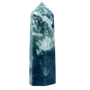 green moss agate point