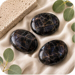 Black Moonstone Palm Stone