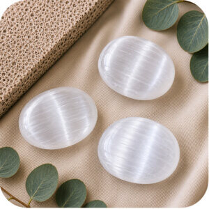 Selenite Palm Stone