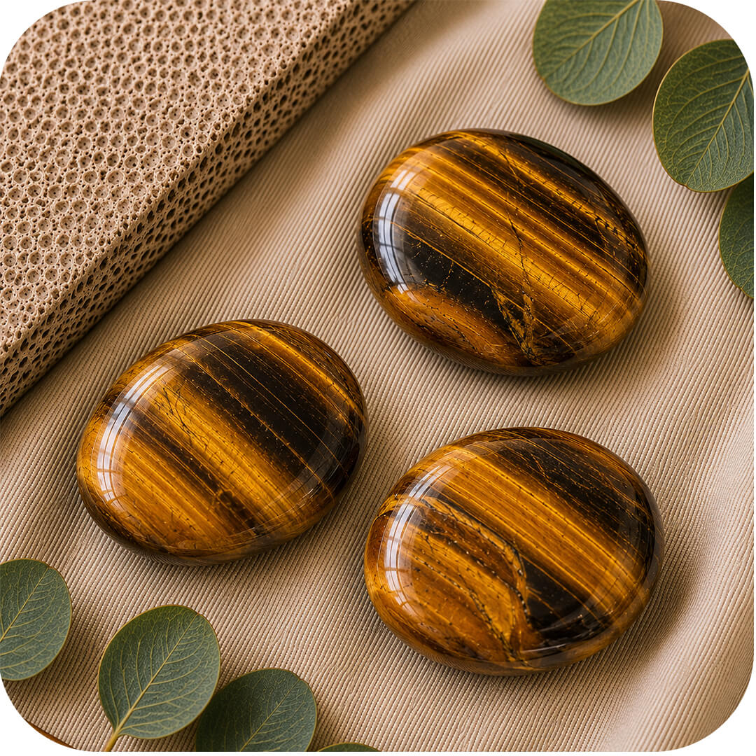 Tigers Eye Palm Stone