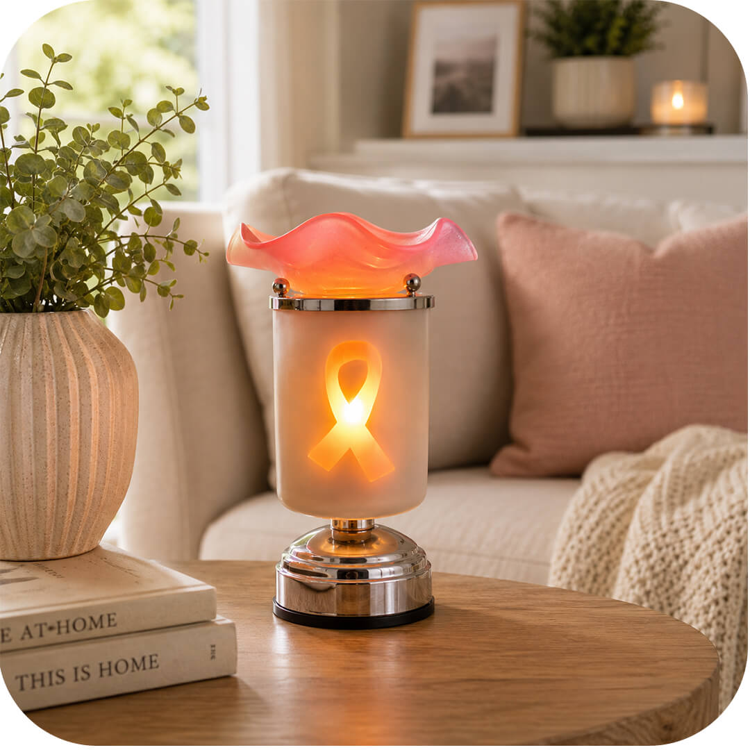 Pink Awareness Ribbon Electric Wax & Oil Warmer (Touch Control)